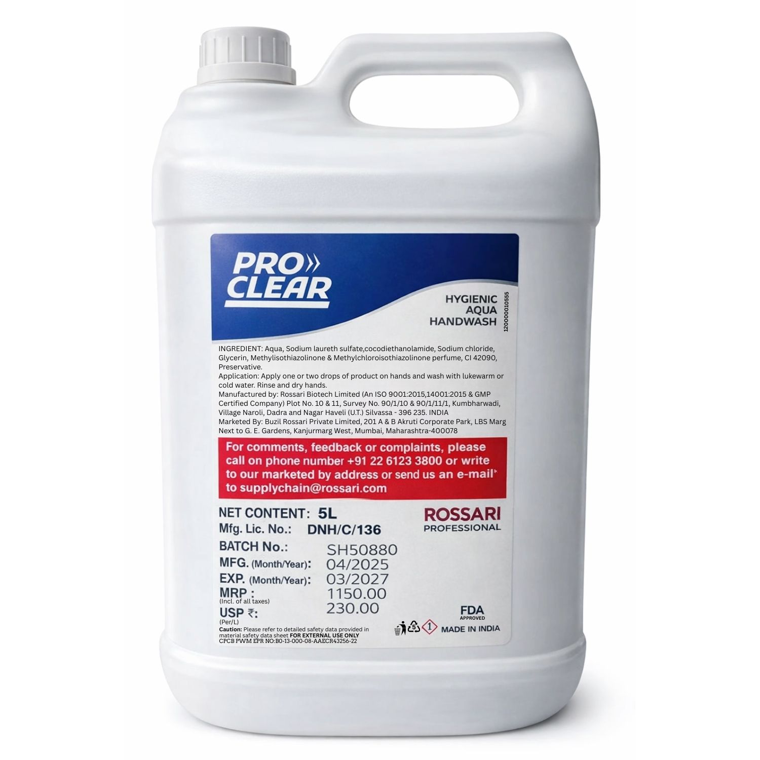 Handwash Buzil Pro Aqua 5 ltr