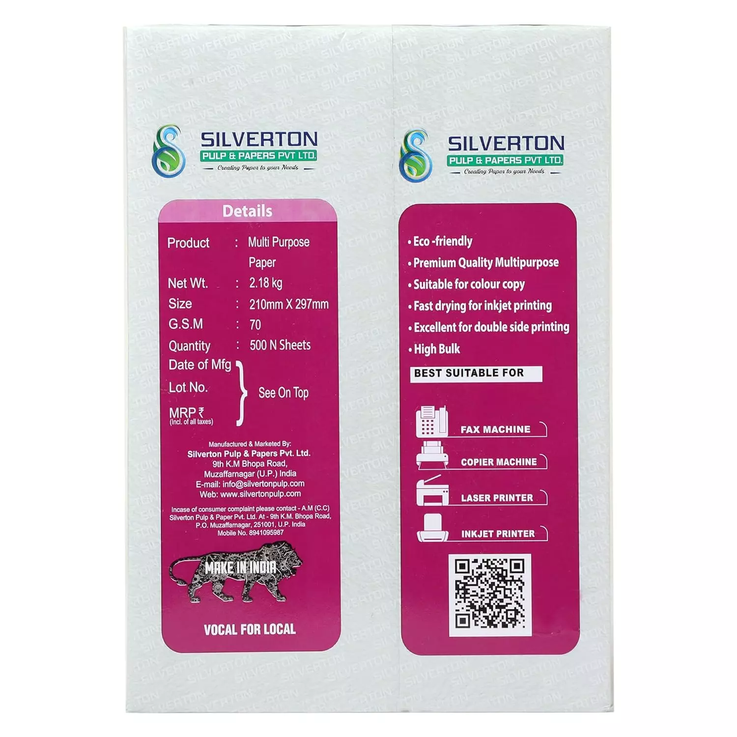 A4 paper 70 GSM Silverton