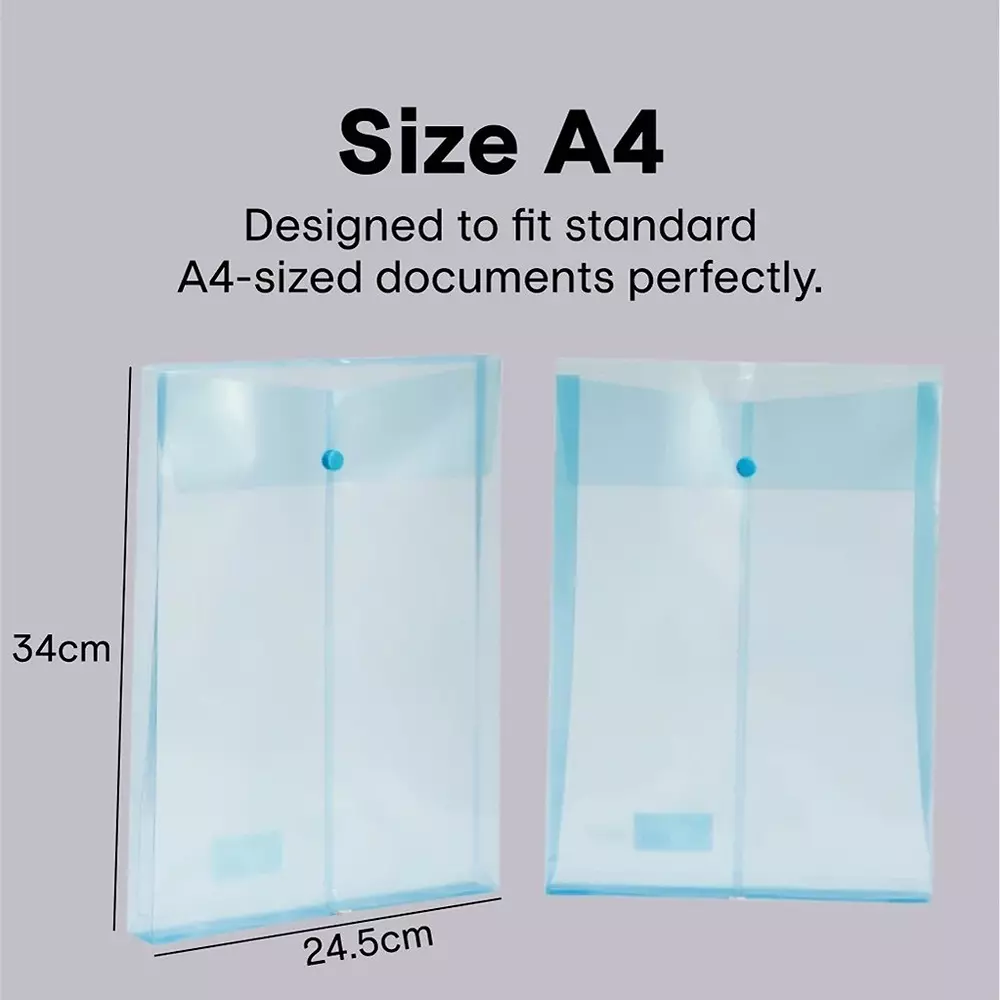 My Clear Bag Button Folder Vertical A4 Size Expanding DC202 Worldone