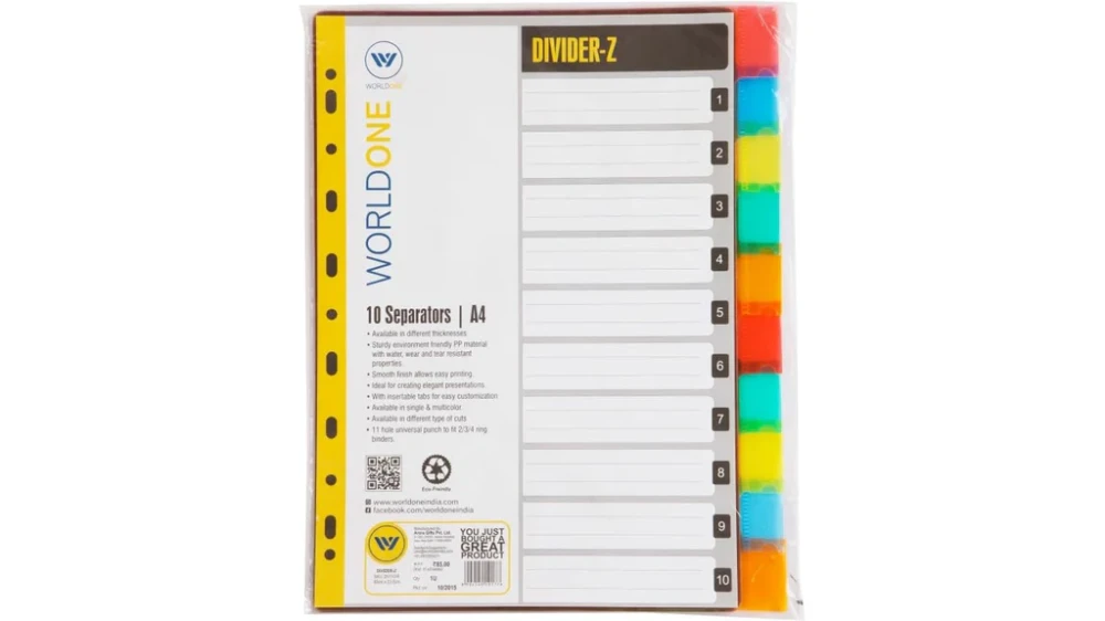 Image of Divider 1 to 10 A4 WorldOne DV110