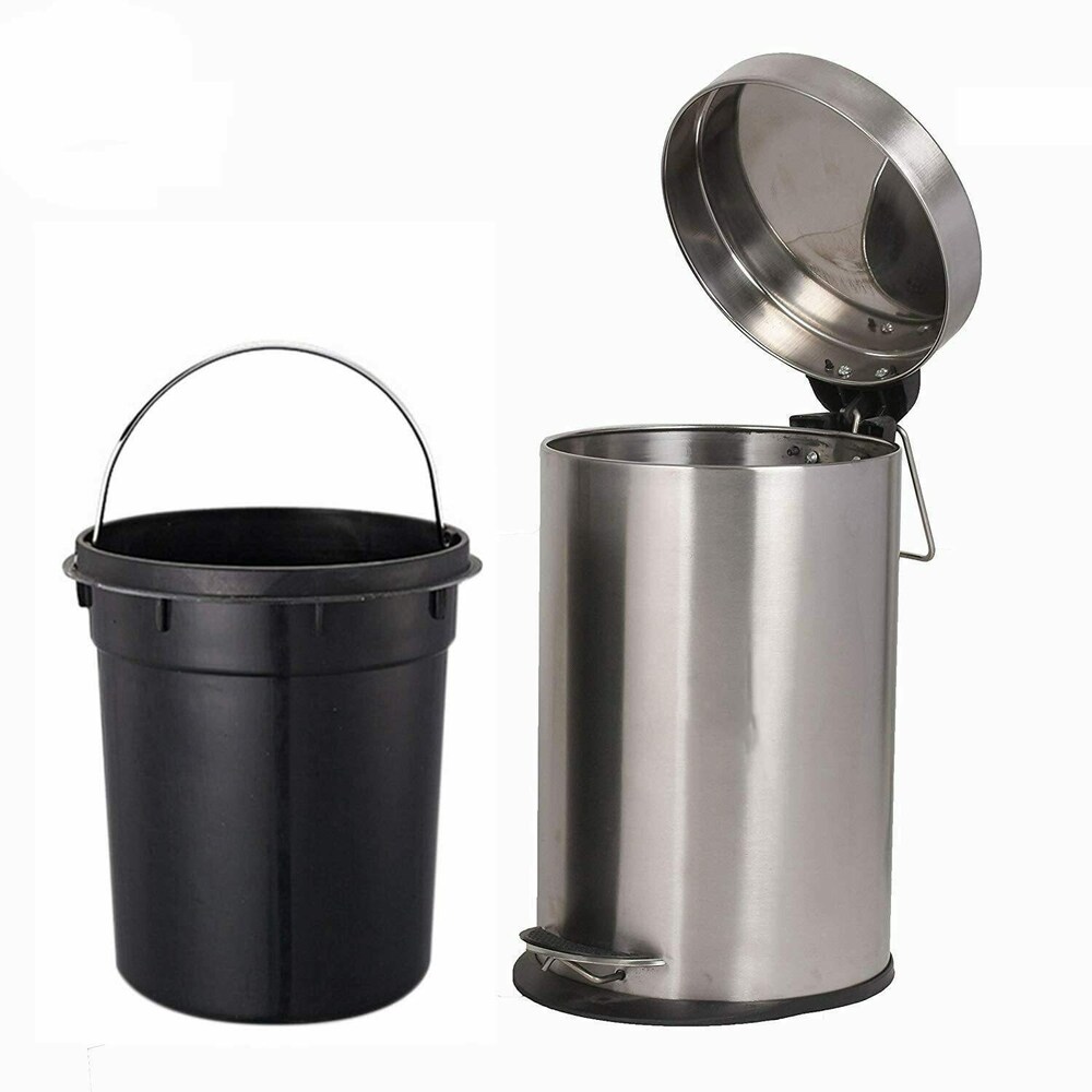 Stainless Steel Dustbin 10x14 Paddle 11 Liter