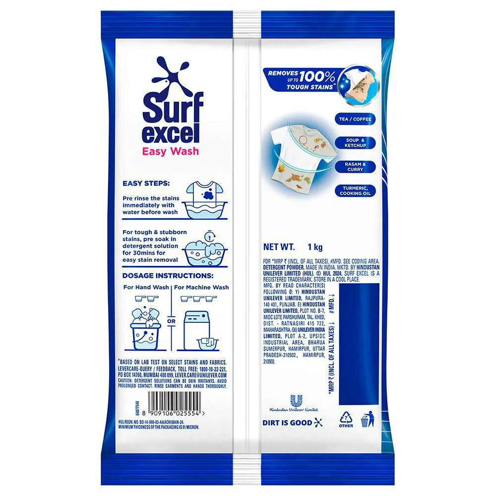 Detergent Powder 1 Kg Surf Excel Easywash