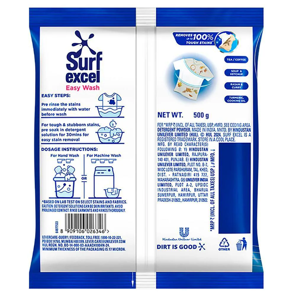 Detergent Powder 500 Grams Surf Excel Easywash