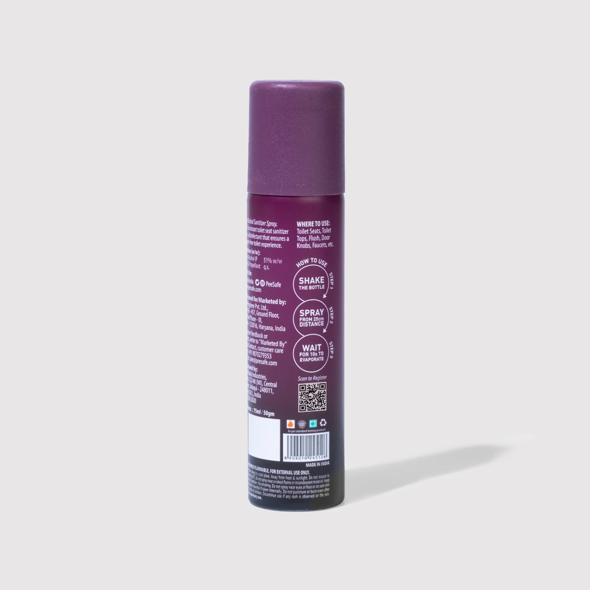 Pee Safe RC038 Toilet Seat Sanitizer Spray Floral 75 ml