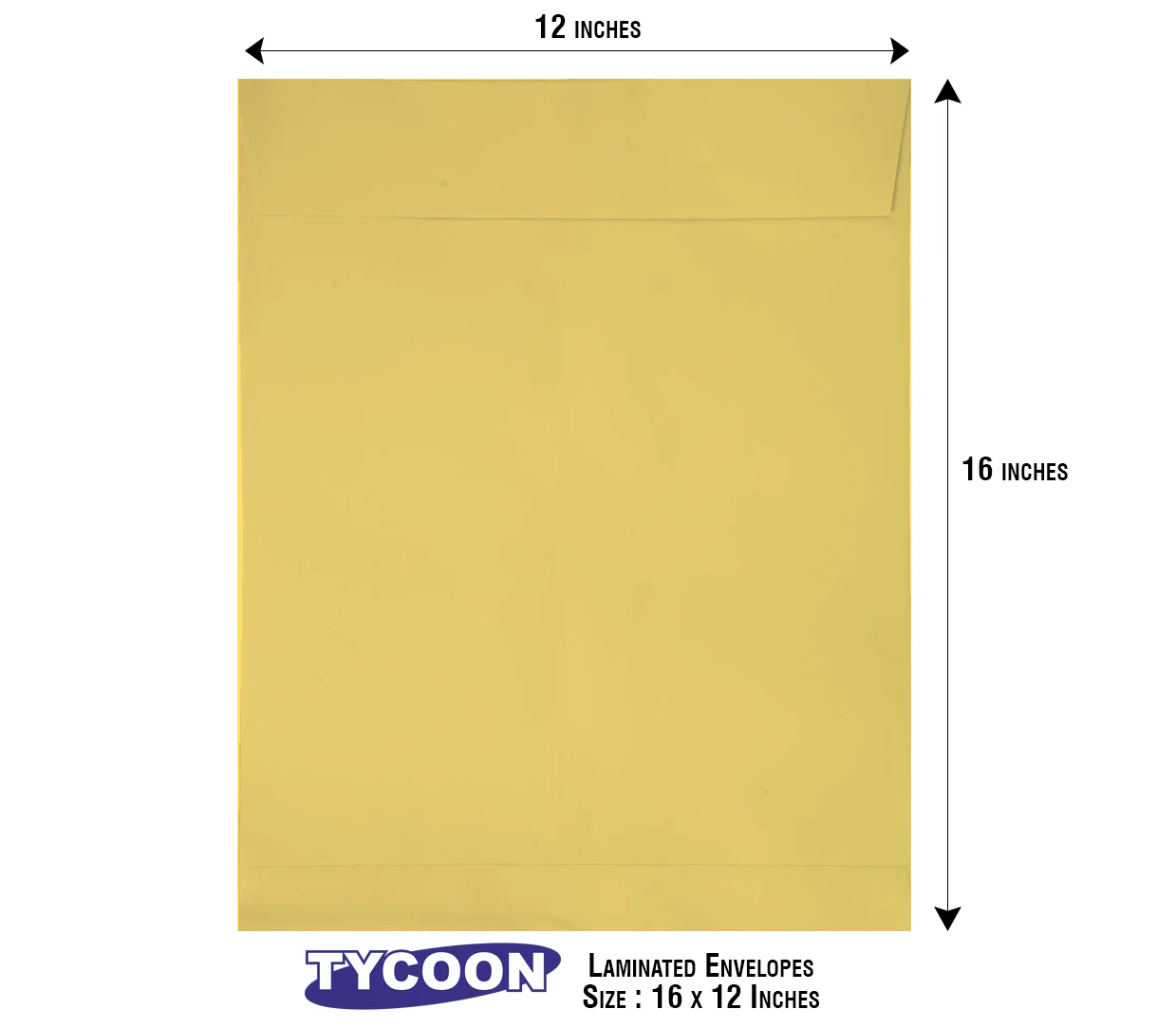 Envelope Laminated Yellow 12x16 Tycoon Pack of 50