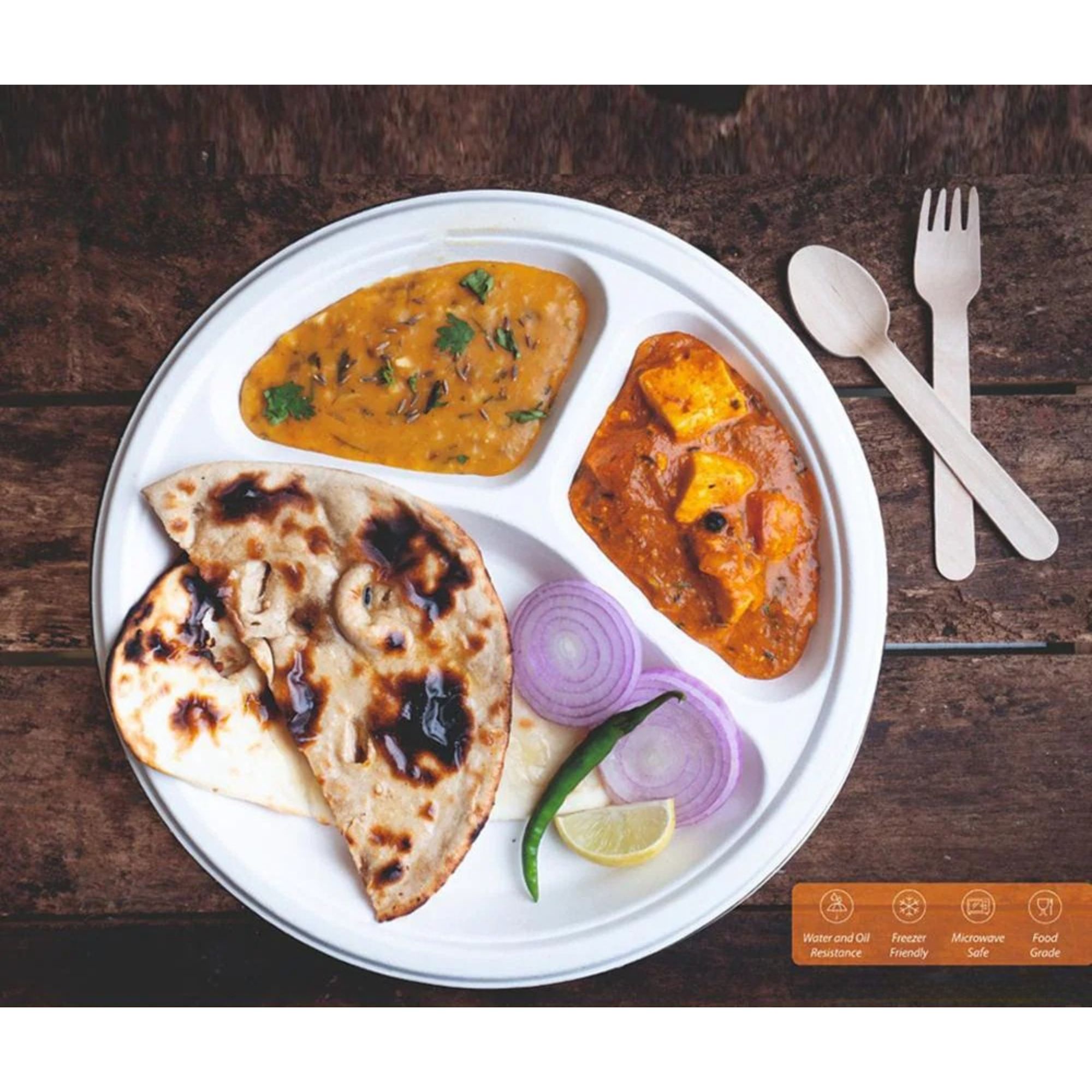 Disposable Plates 10 3 Partition-25 Pcs