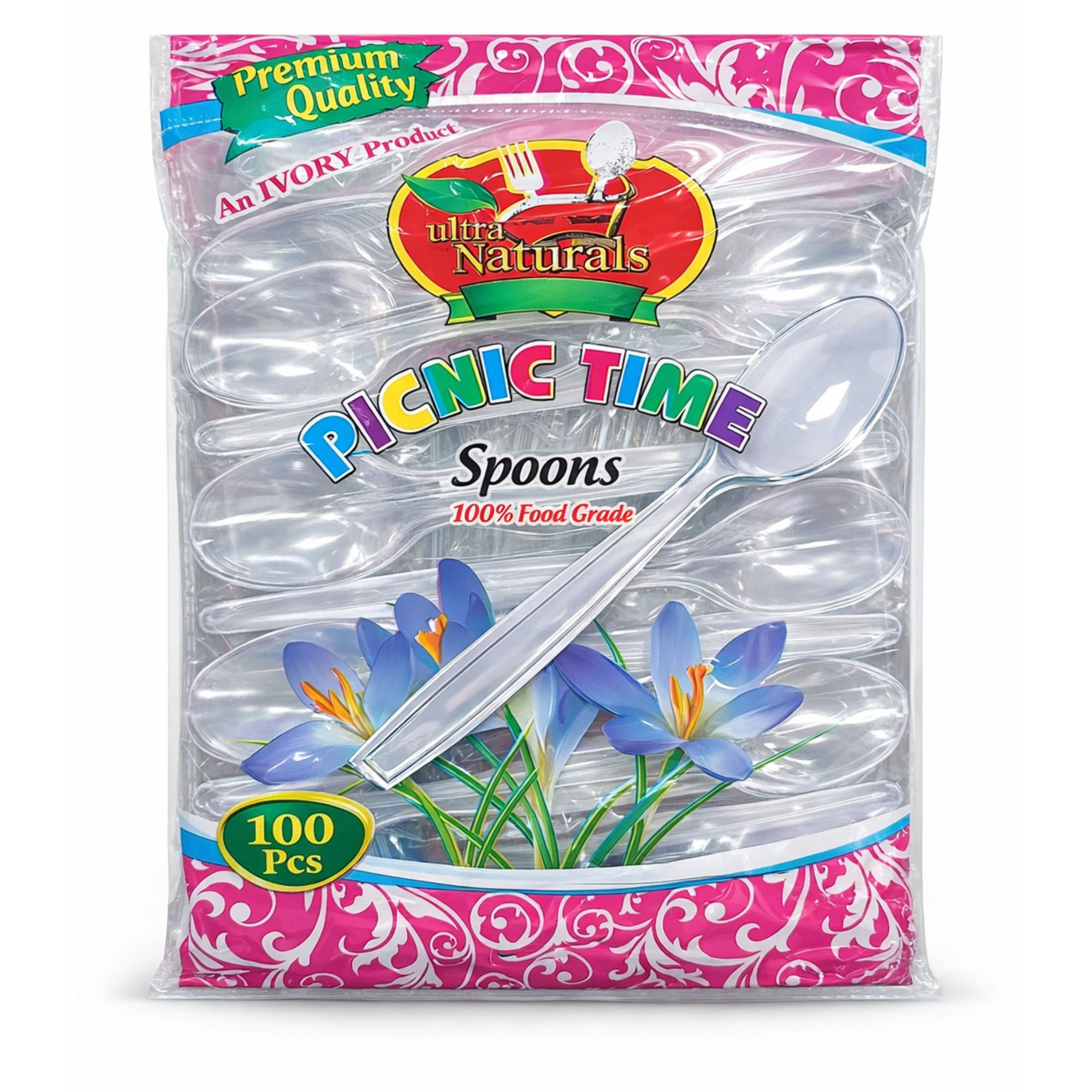 Plastic Spoon 100 Pcs Packet