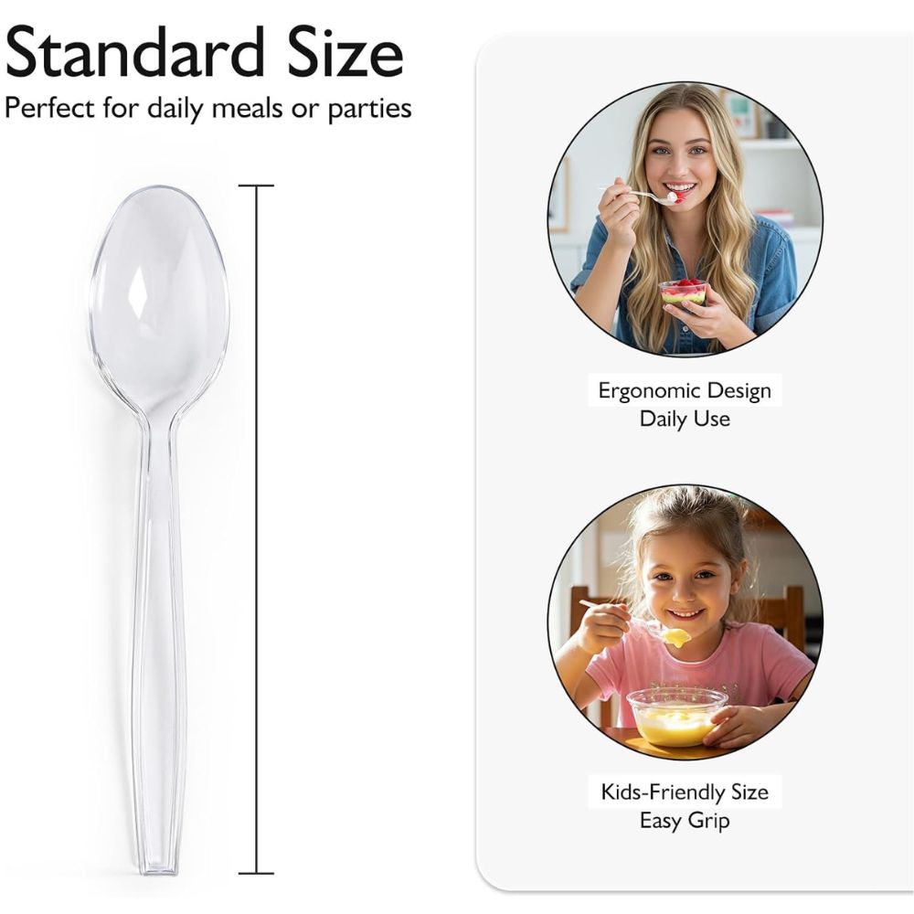 Plastic spoon 100 pcs pkt