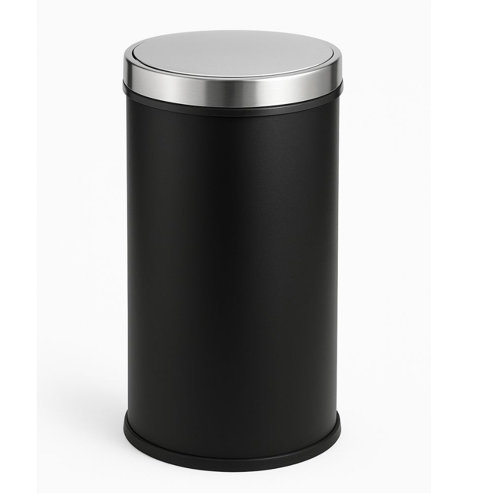 Image of Stainless Steel Dustbin 14x28 Black Frosting 60 Liter