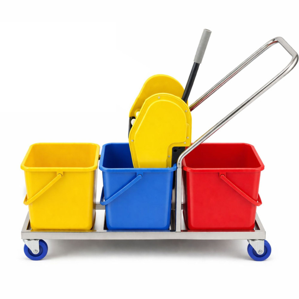 Image of Wringer Trolley Triple Bucket