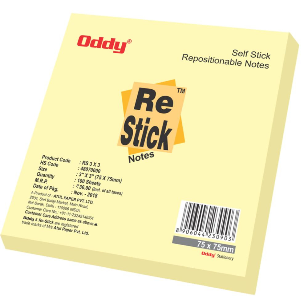 Sticky Notes-Yellow Pad - 100 Sheets - 33 Oddy