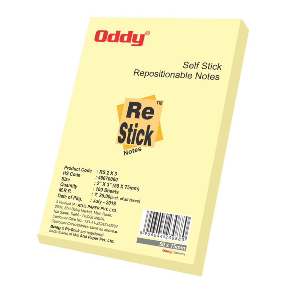 Sticky Notes-Yellow Pad - 100 Sheets - 23 Oddy