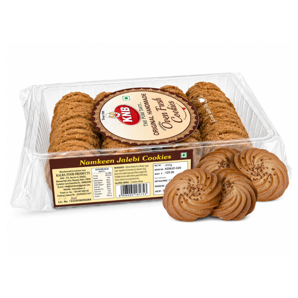 Image of Bakery Biscuit Namkeen Jalebi KNB 400 Grams