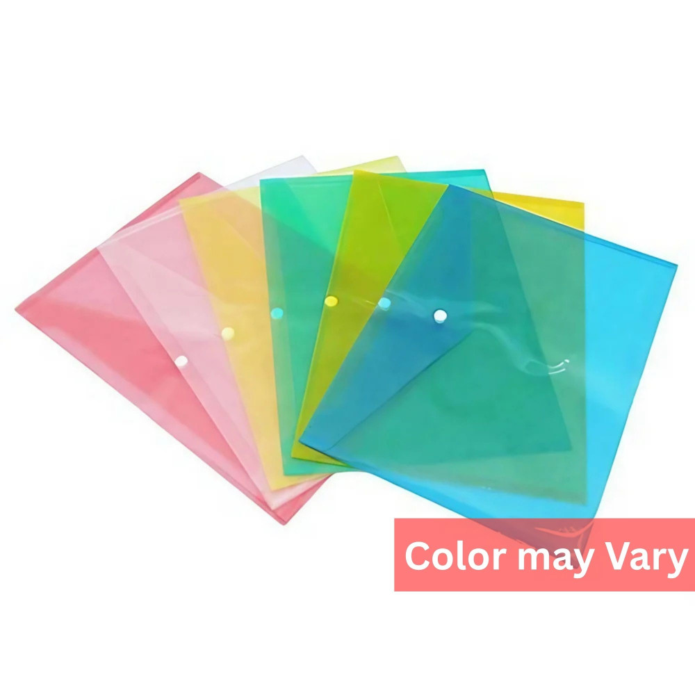 Image of My Clear Bag, Button Folder, 0.16 mm, FS Size, Assorted, Megha Kiara MC -113