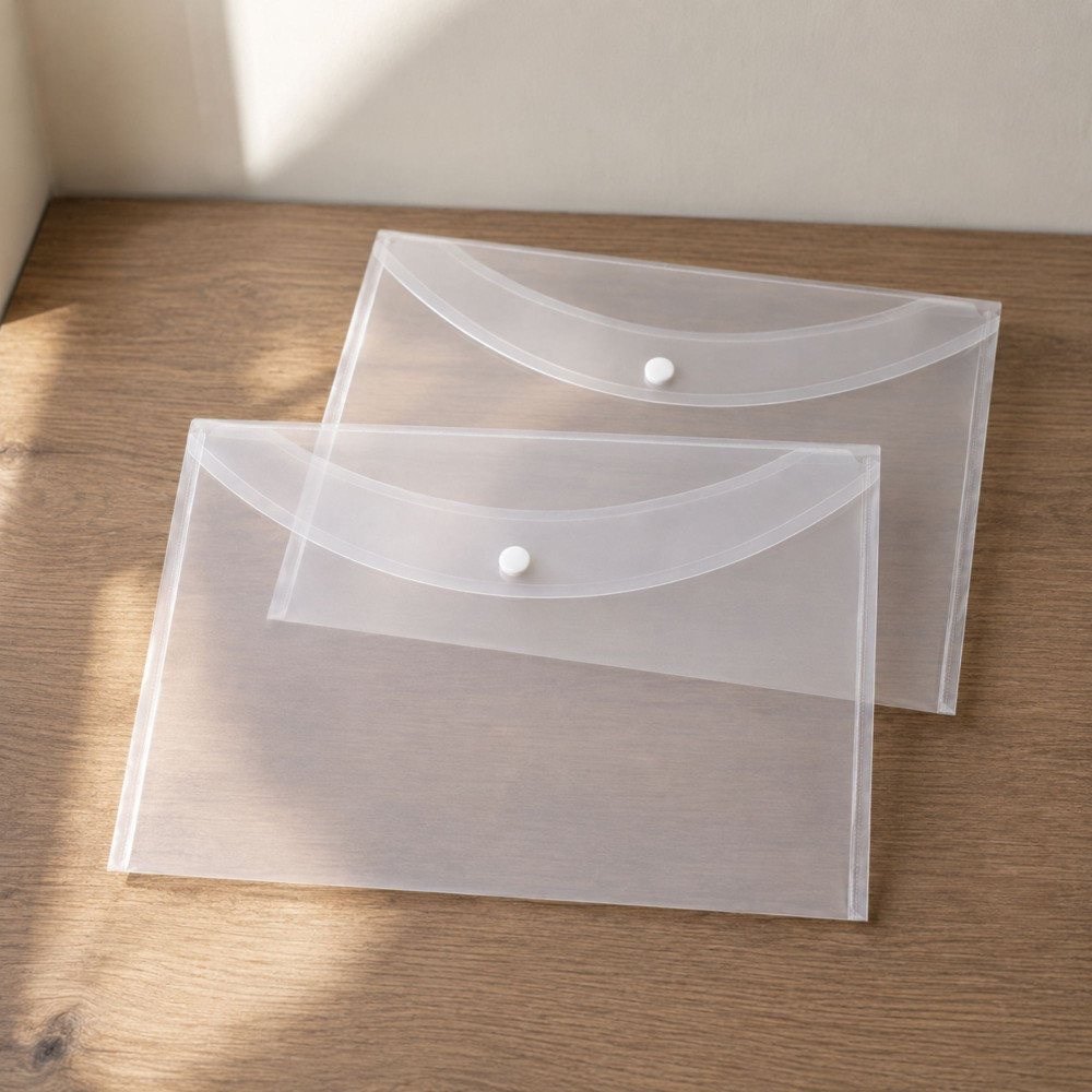 Image of My Clear Bag, Button Folder, FS Size, White, Megha Kiara MC- 355