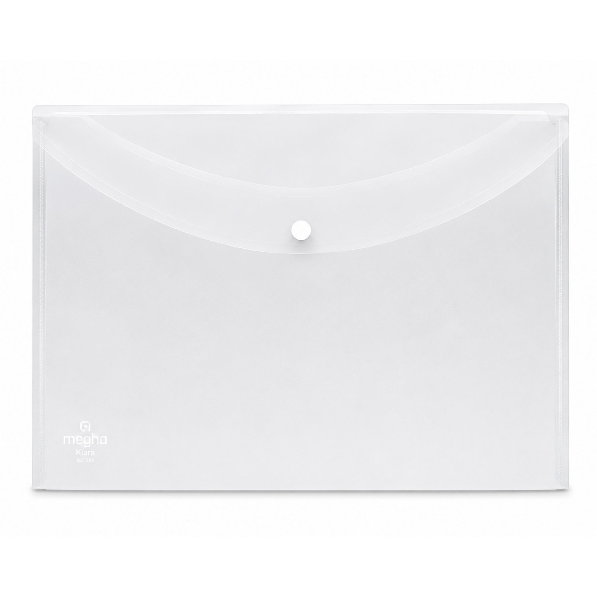 My Clear Bag Button Folder FS Size White Megha Kiara MC- 355