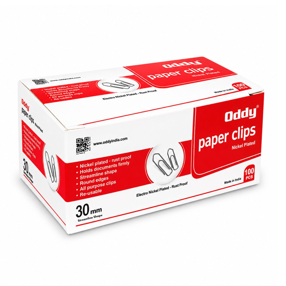 Image of Paper Clip Nickel Plated Oddy 30MM PC-30MM - 100 Pcs Box