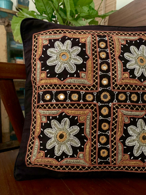 Paako embroidery cushion cover 12 x 12 inches