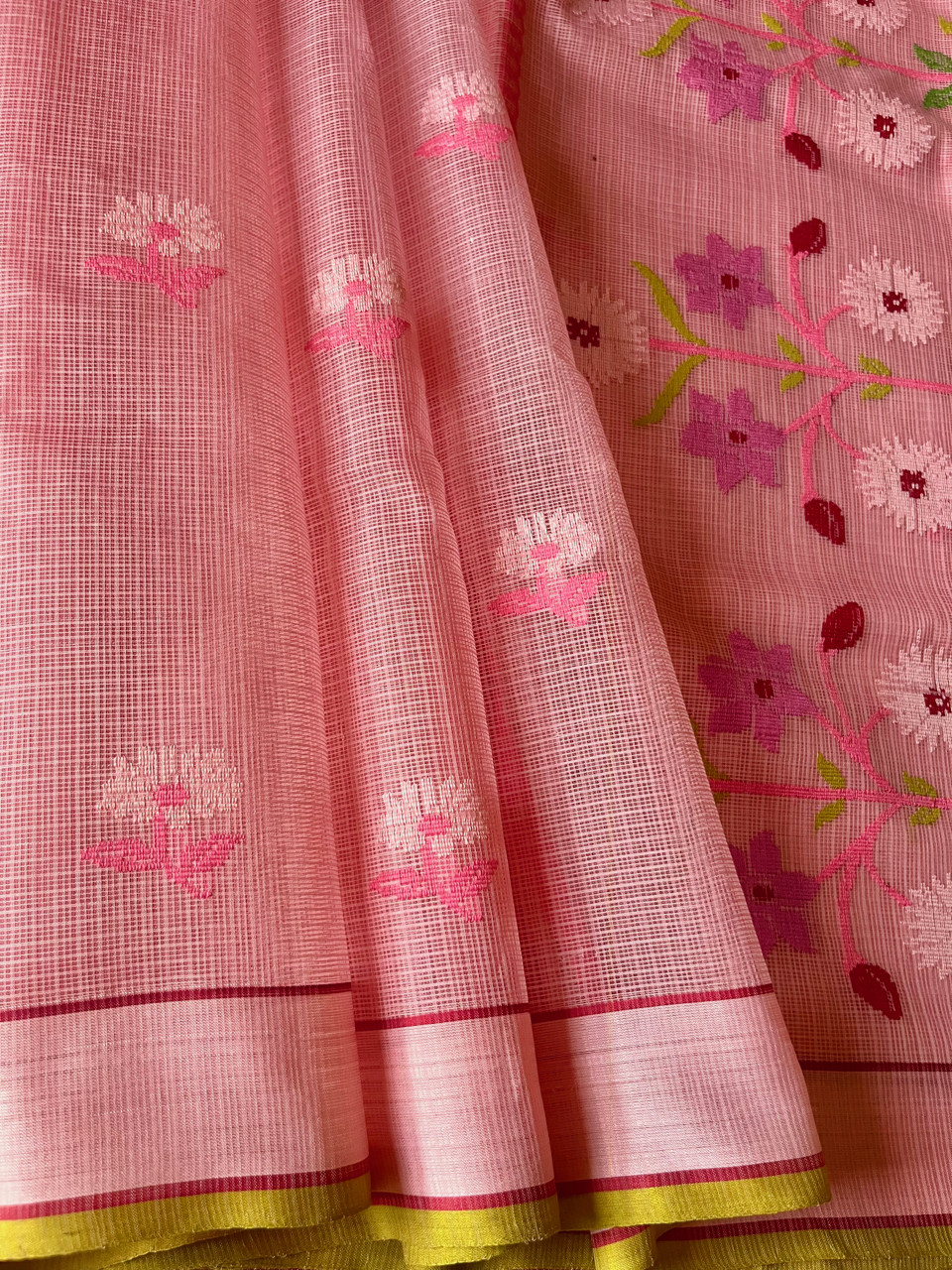 Kota Doria cotton-silk handloom saree no zari
