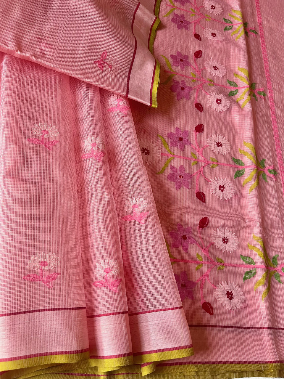 Kota Doria cotton-silk handloom saree no zari