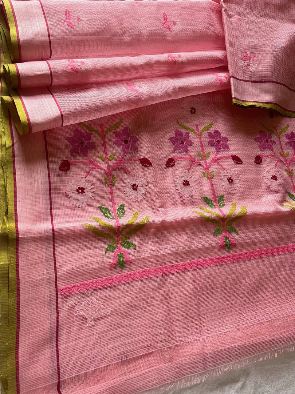 Kota Doria cotton-silk handloom saree no zari