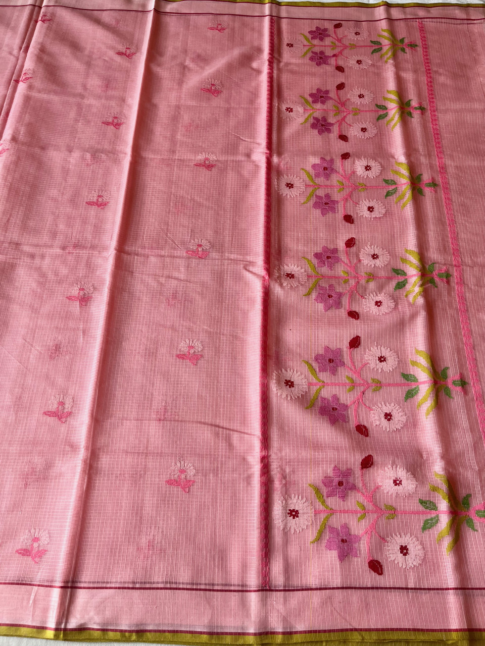 Kota Doria cotton-silk handloom saree no zari