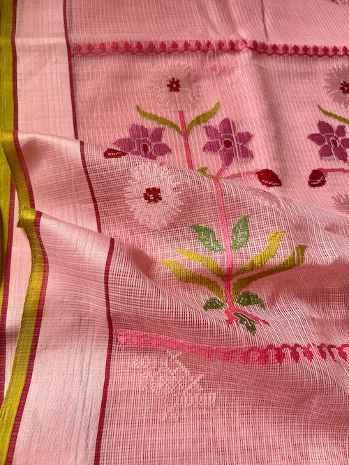 Kota Doria cotton-silk handloom saree no zari