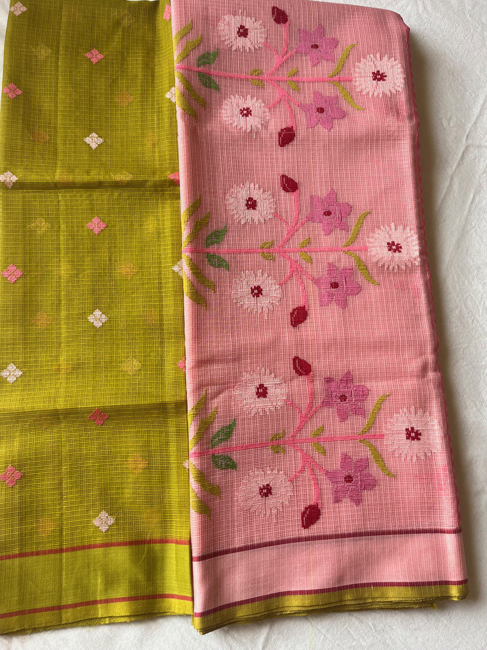 Kota Doria cotton-silk handloom saree no zari
