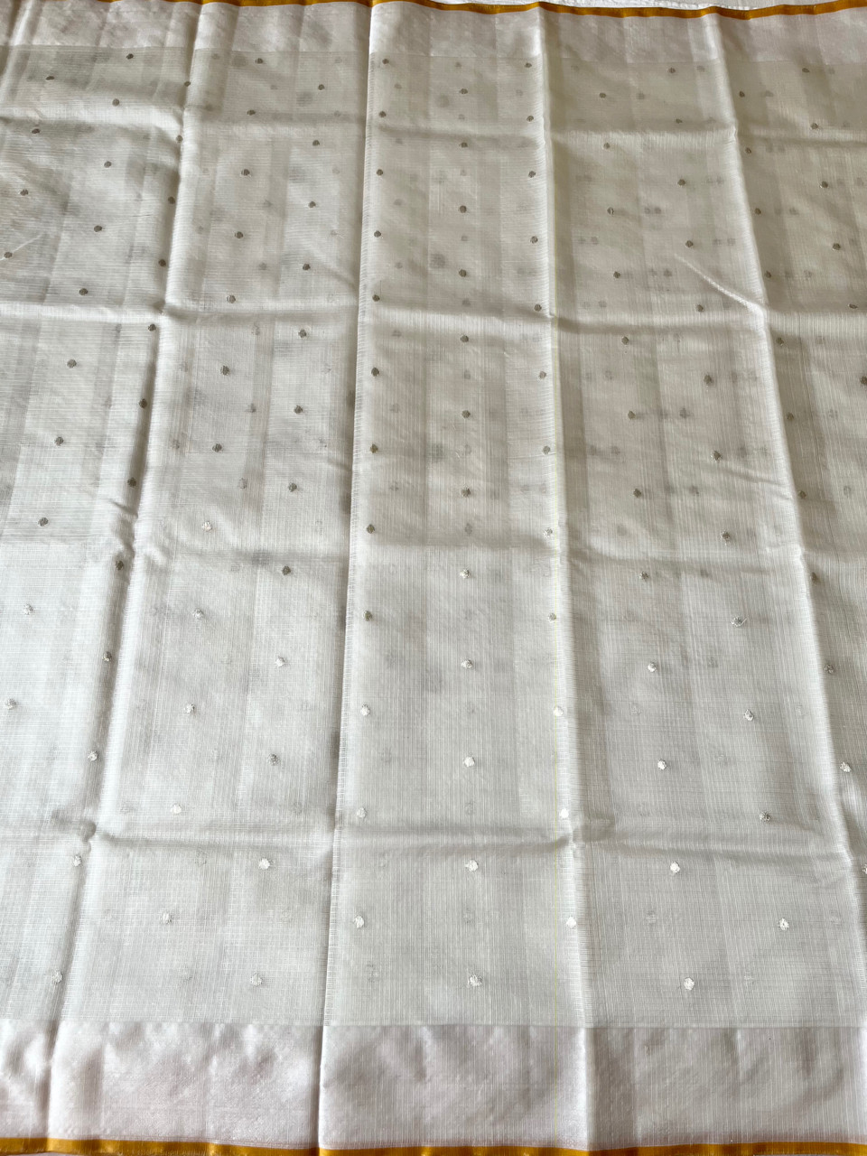 Kota Doria pure silk handloom saree with silver zari