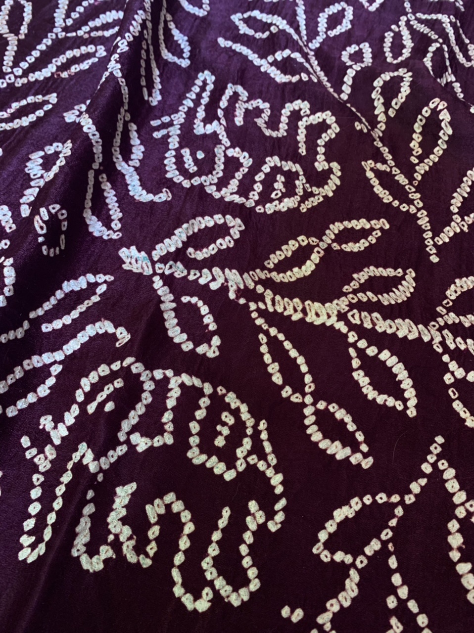 Hand-knotted Bandhani Gajji silk saree