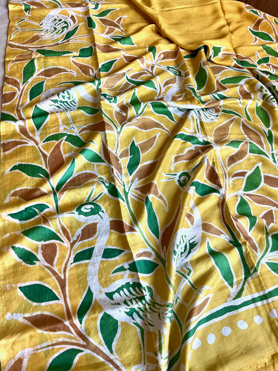 Batik hand painted silk saree