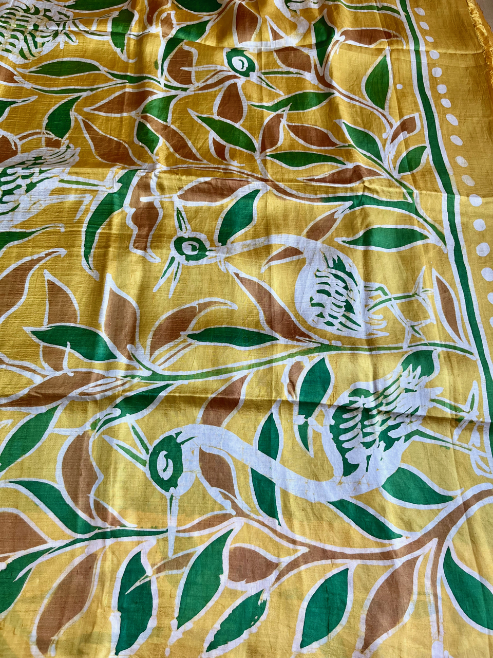 Batik hand painted silk saree