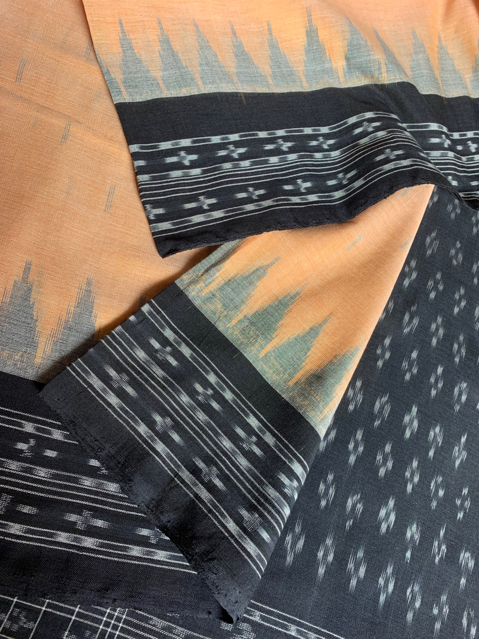 Pochampally single Ikat cotton handloom saree