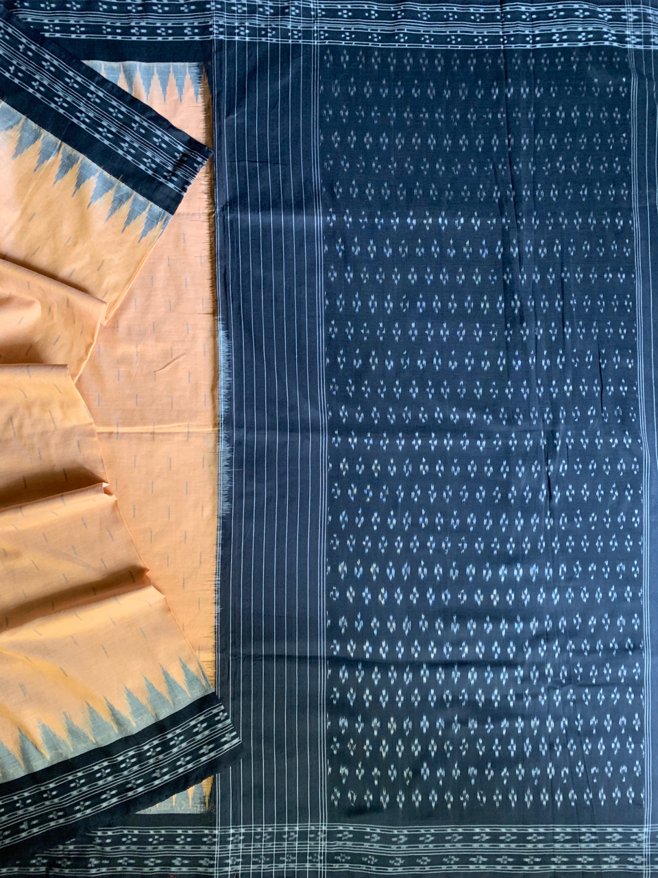 Pochampally single Ikat cotton handloom saree