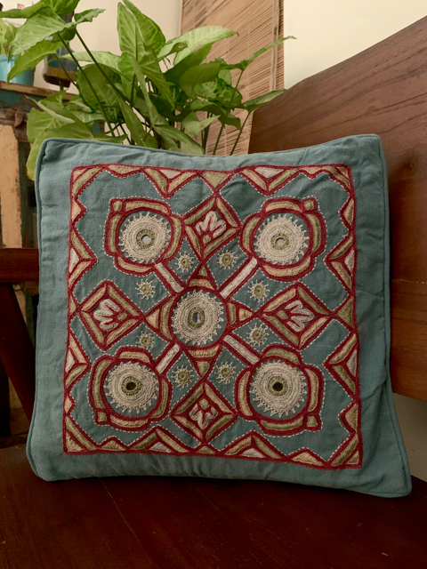 Paako embroidery cushion cover 12 x 12 inches