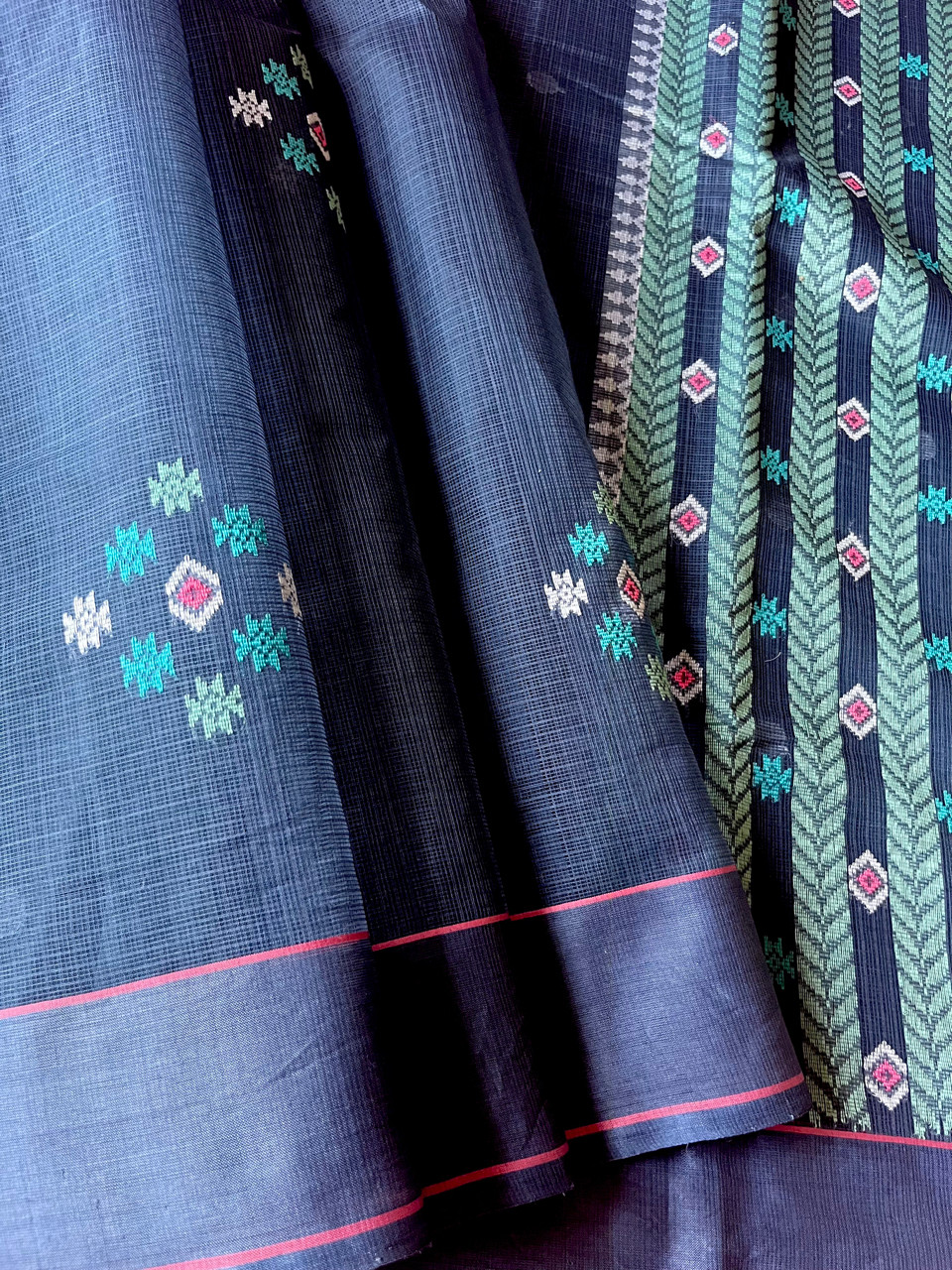 Kota Doria cotton-silk handloom saree no zari