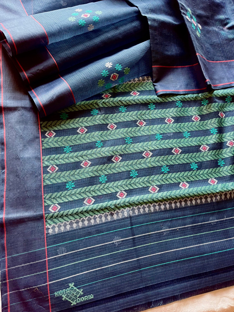 Kota Doria cotton-silk handloom saree no zari