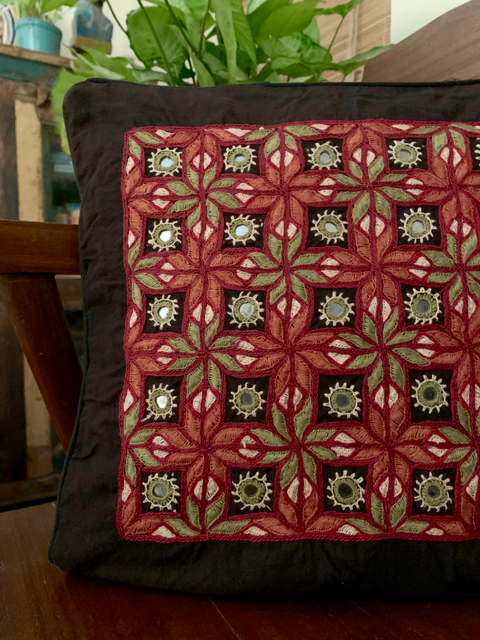 Paako embroidery cushion cover 12 x 12 inches