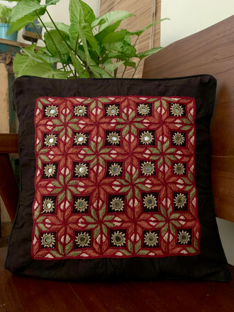 Paako embroidery cushion cover 12 x 12 inches