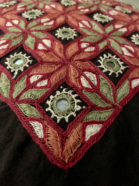 Paako embroidery cushion cover 12 x 12 inches