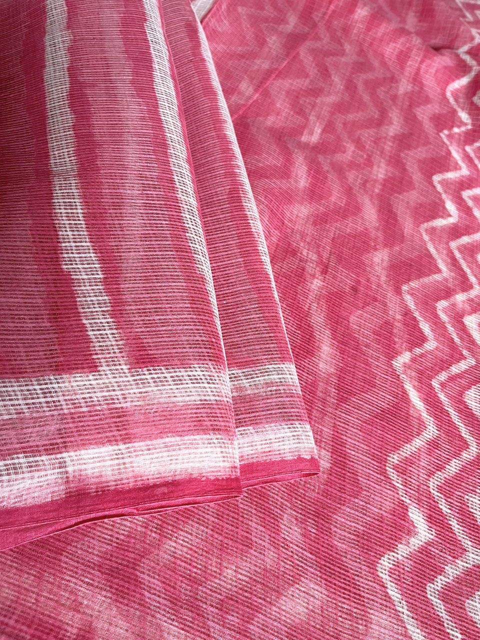 Dabu hand block printed Kota cotton saree