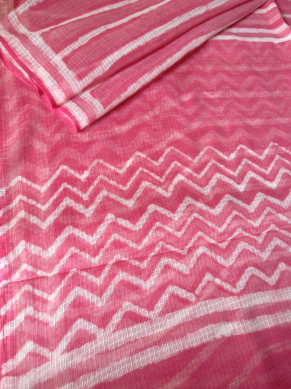 Dabu hand block printed Kota cotton saree