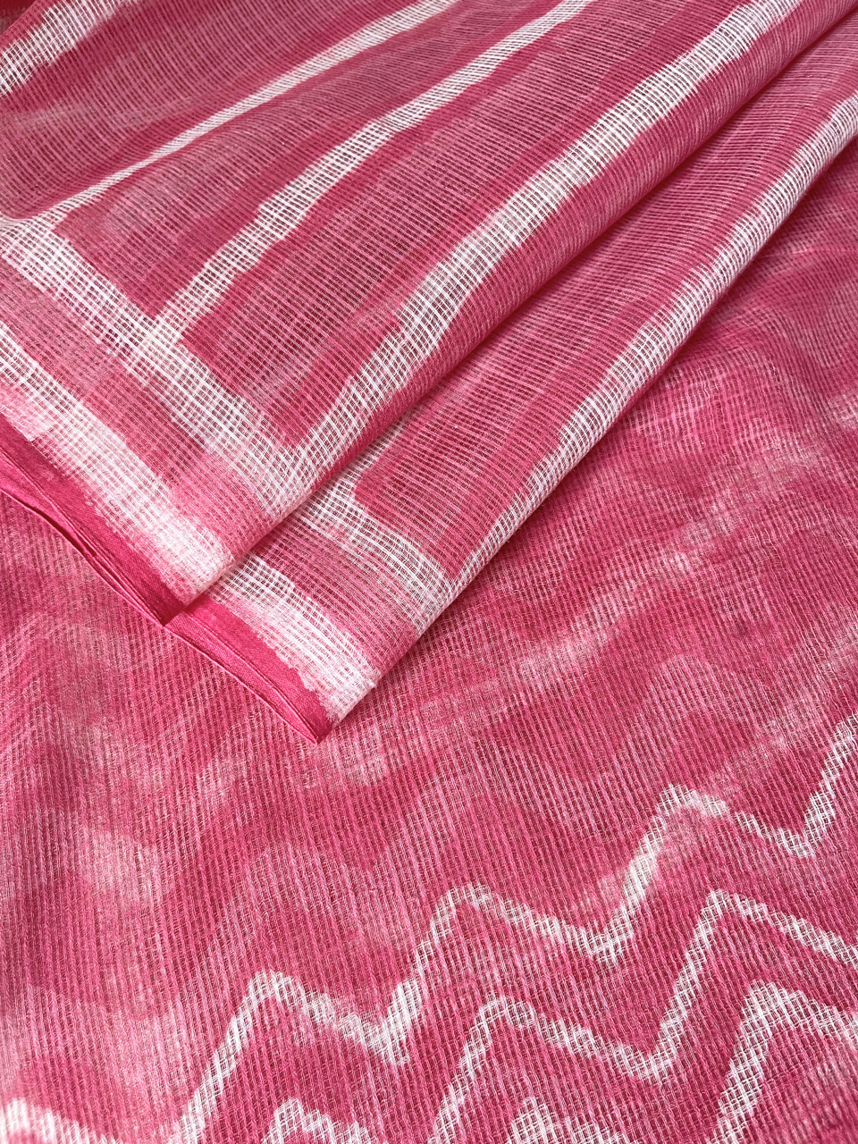 Dabu hand block printed Kota cotton saree