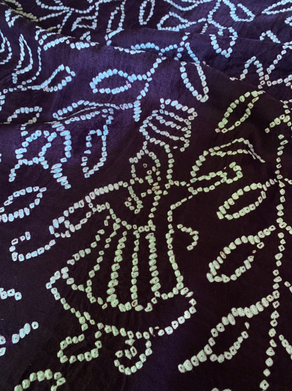 Hand-knotted Bandhani Gajji silk saree