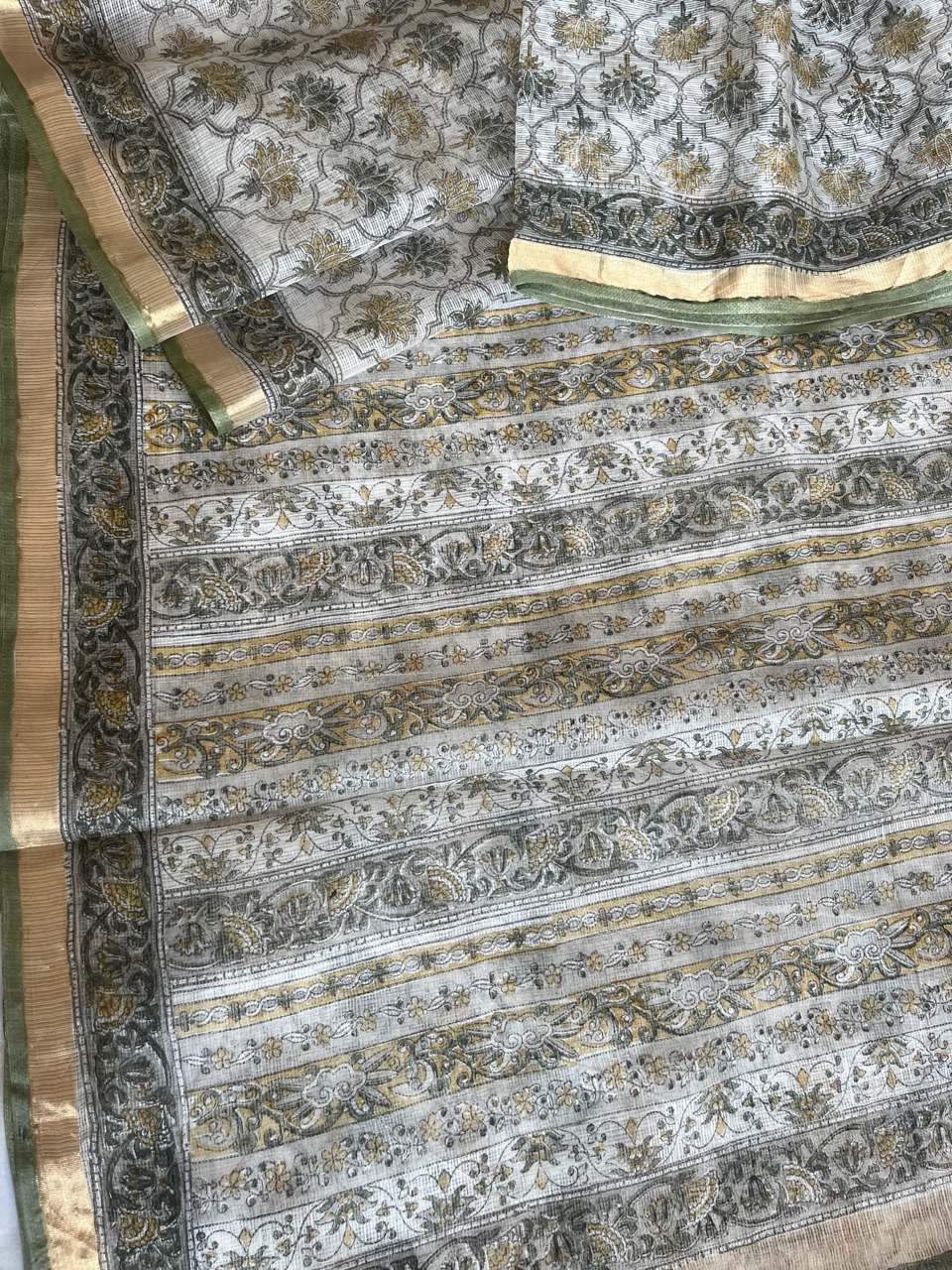 Bagru hand block printed Kota silk saree