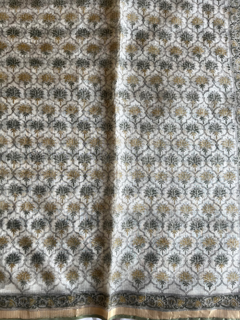 Bagru hand block printed Kota silk saree