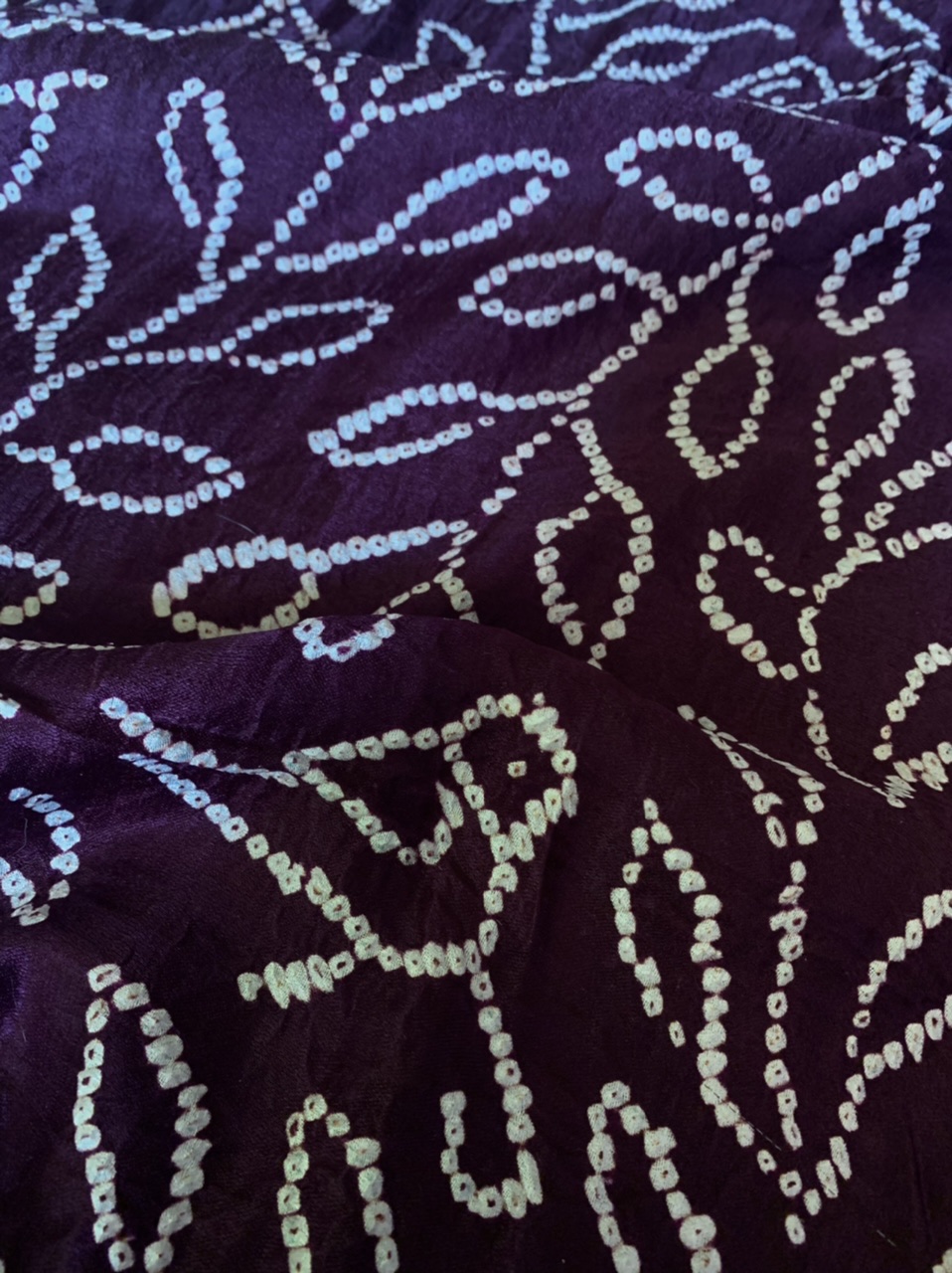 Hand-knotted Bandhani Gajji silk saree