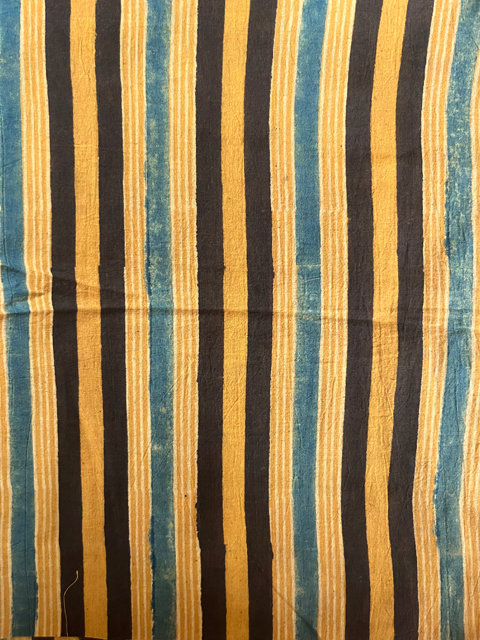 Andhra cotton handloom saree with Ajrakh block printed blouse piece