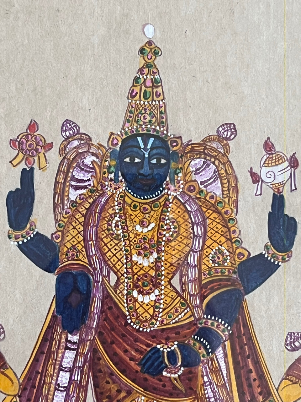 Company painting - Srinivasa with Padmavati and Bhudevi
