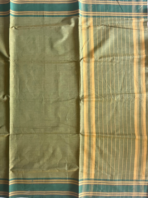 Andhra cotton handloom saree with Ajrakh block printed blouse piece